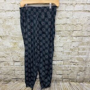 Aerie Gray Floral Printed Elastic Waist Jogger Pants